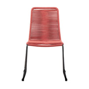 Shasta Outdoor Metal and Brick Red Rope Stackable Dining Chair - Set of 2 - Furniture City (CA)l