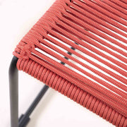 Shasta Outdoor Metal and Brick Red Rope Stackable Dining Chair - Set of 2 - Furniture City (CA)l