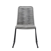 Shasta Outdoor Metal and Gray Rope Stackable Dining Chair - Set of 2 - Furniture City (CA)l