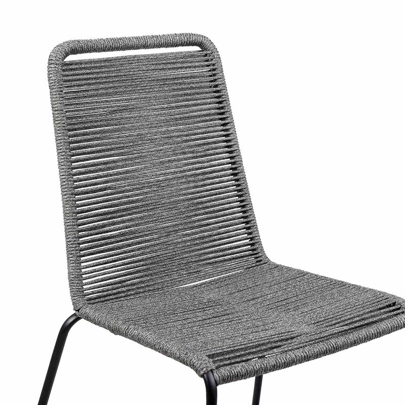 Shasta Outdoor Metal and Gray Rope Stackable Dining Chair - Set of 2 - Furniture City (CA)l