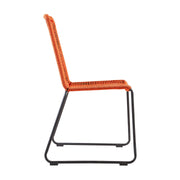 Shasta Outdoor Metal and Tangerine Rope Stackable Dining Chair - Set of 2 - Furniture City (CA)l