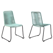 Shasta Outdoor Metal and Wasabi Rope Stackable Dining Chair - Set of 2 - Furniture City (CA)l