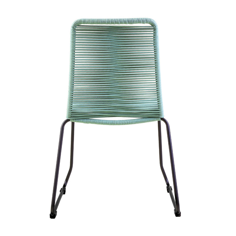 Shasta Outdoor Metal and Wasabi Rope Stackable Dining Chair - Set of 2 - Furniture City (CA)l