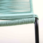 Shasta Outdoor Metal and Wasabi Rope Stackable Dining Chair - Set of 2 - Furniture City (CA)l