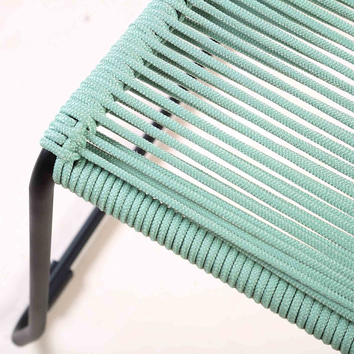 Shasta Outdoor Metal and Wasabi Rope Stackable Dining Chair - Set of 2