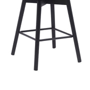 Sicily 26" Swivel Black Wood Counter Stool in Gray Faux Leather - Furniture City (CA)l