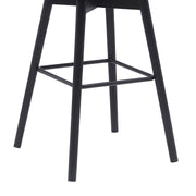 Sicily 30" Swivel Black Wood Bar Stool in Gray Faux Leather - Furniture City (CA)l