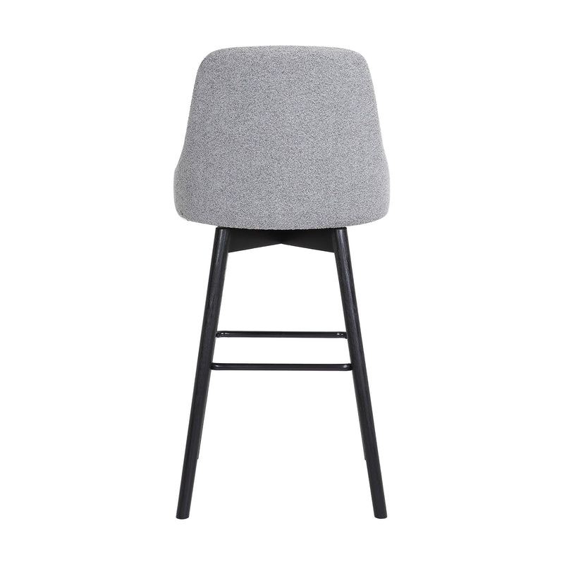 Sicily 26" Swivel Black Wood Counter Stool in Light Gray Fabric - Furniture City (CA)l