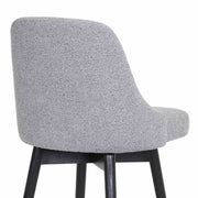 Sicily 26" Swivel Black Wood Counter Stool in Light Gray Fabric - Furniture City (CA)l