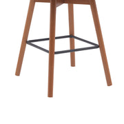 Sicily 26" Swivel Walnut Wood Counter Stool in Cream Faux Leather - Furniture City (CA)l