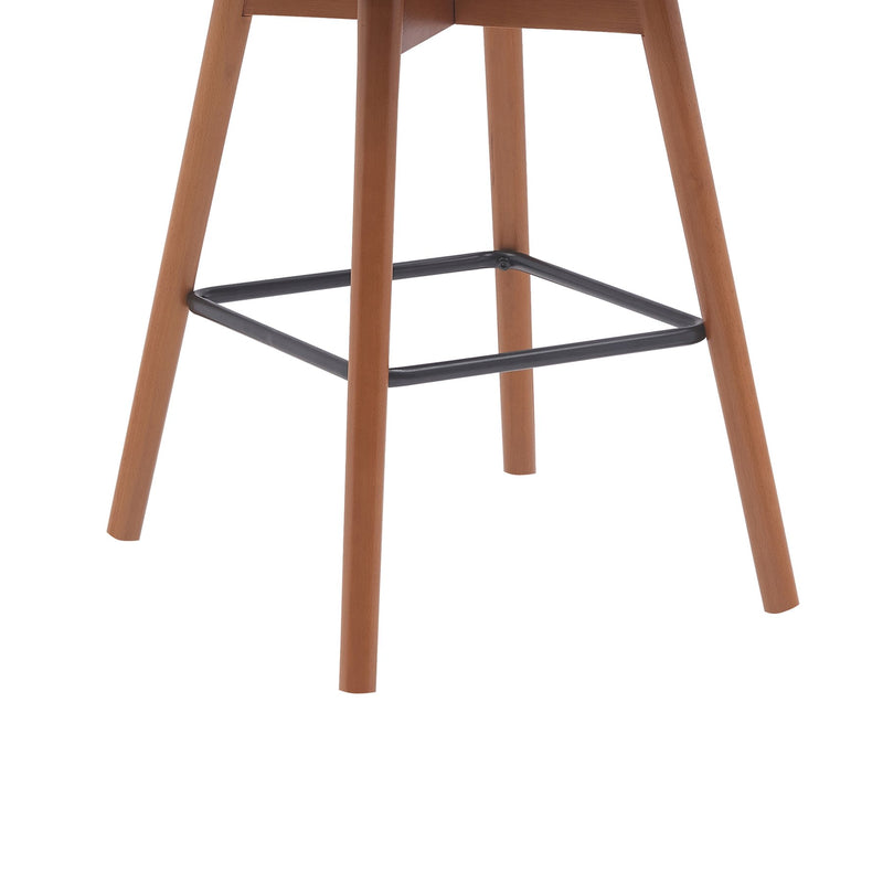 Sicily 26" Swivel Walnut Wood Counter Stool in Cream Faux Leather - Furniture City (CA)l