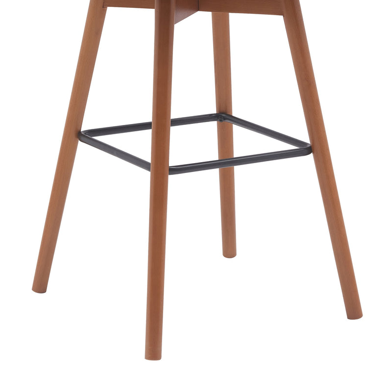 Sicily 30" Swivel Walnut Wood Bar Stool in Cream Faux Leather - Furniture City (CA)l