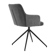 Simone Modern Faux Leather and Fabric Metal Swivel Dining Room Chairs - Set of 2 - Furniture City (CA)l