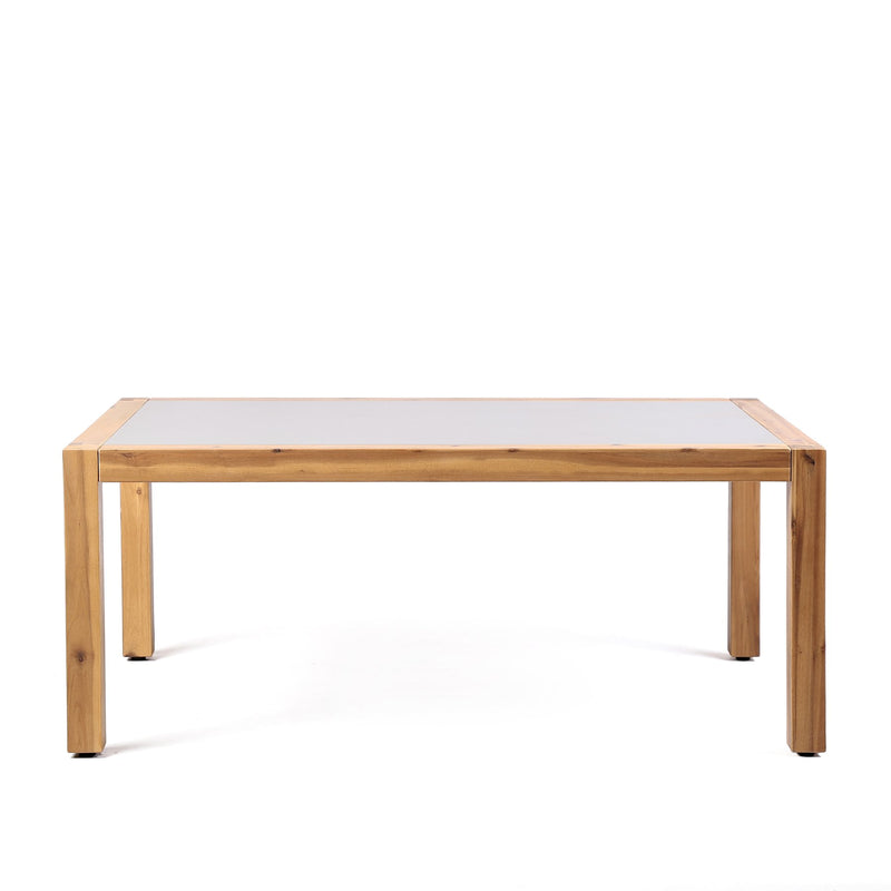 Sienna Outdoor Coffee Table with Teak Finish and Stone Top - Furniture City (CA)l