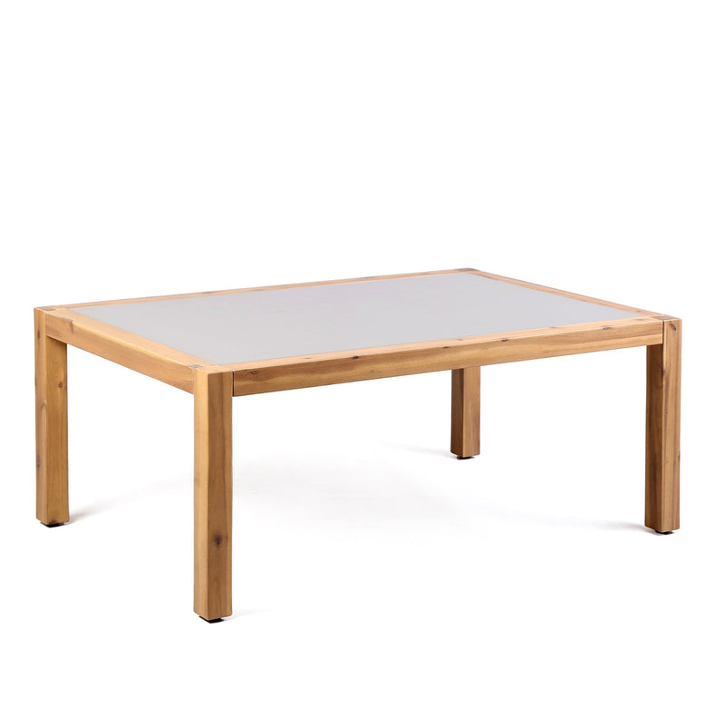 Sienna Outdoor Coffee Table with Teak Finish and Stone Top - Furniture City (CA)l