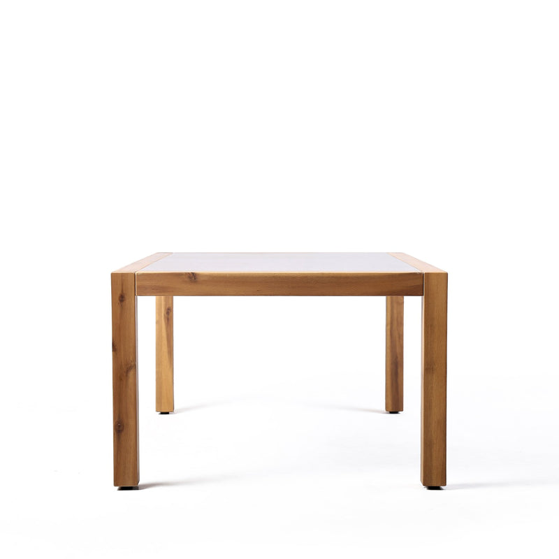 Sienna Outdoor Coffee Table with Teak Finish and Stone Top - Furniture City (CA)l