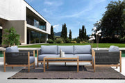Sienna Outdoor Coffee Table with Teak Finish and Stone Top - Furniture City (CA)l