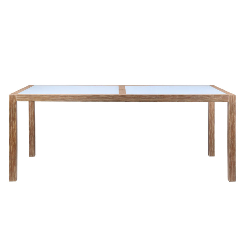Sienna Outdoor Eucalyptus Dining Table with Gray Teak Finish and Super Stone Top - Furniture City (CA)l