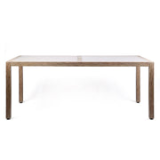 Sienna Outdoor Eucalyptus Dining Table with Teak Finish and Gray Super Stone Top - Furniture City (CA)l