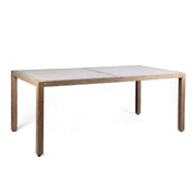 Sienna Outdoor Eucalyptus Dining Table with Teak Finish and Gray Super Stone Top - Furniture City (CA)l
