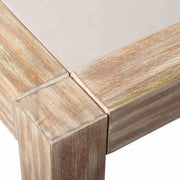 Sienna Outdoor Eucalyptus Dining Table with Teak Finish and Gray Super Stone Top - Furniture City (CA)l