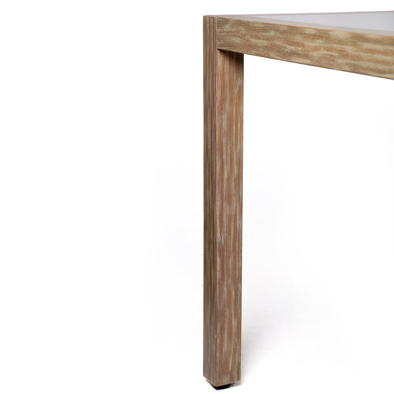Sienna Outdoor Eucalyptus Dining Table with Teak Finish and Gray Super Stone Top - Furniture City (CA)l