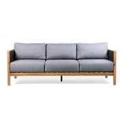 Sienna Outdoor Eucalyptus Sofa in Teak Finish with Gray Cushions - Furniture City (CA)l