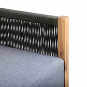 Sienna Outdoor Eucalyptus Sofa in Teak Finish with Gray Cushions - Furniture City (CA)l