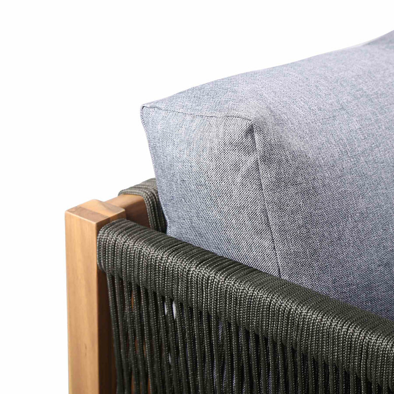 Sienna Outdoor Eucalyptus Sofa in Teak Finish with Gray Cushions - Furniture City (CA)l