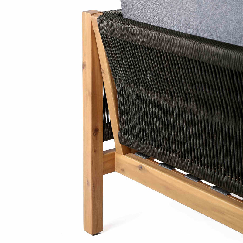Sienna Outdoor Eucalyptus Sofa in Teak Finish with Gray Cushions - Furniture City (CA)l