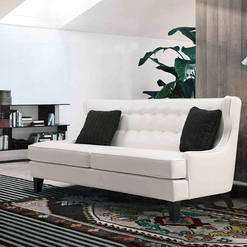 Skyline Sofa In White Bonded Leather - Furniture City (CA)l
