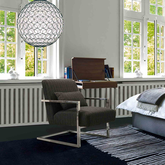 Skyline Accent Chair In Charcoal Fabric