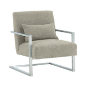 Skyline Modern Accent Chair In Gray Linen and Steel Legs - Furniture City (CA)l