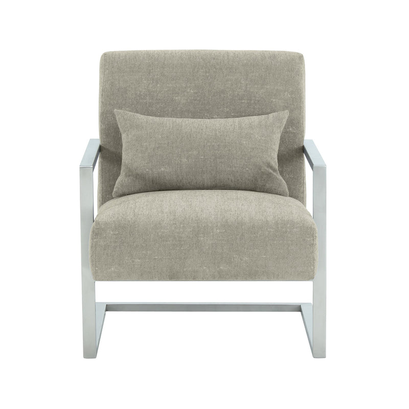 Skyline Modern Accent Chair In Gray Linen and Steel Legs - Furniture City (CA)l