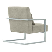 Skyline Modern Accent Chair In Gray Linen and Steel Legs - Furniture City (CA)l