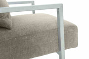 Skyline Modern Accent Chair In Gray Linen and Steel Legs - Furniture City (CA)l