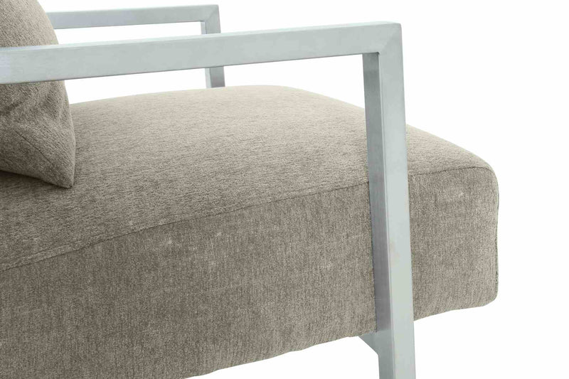 Skyline Modern Accent Chair In Gray Linen and Steel Legs - Furniture City (CA)l