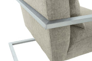 Skyline Modern Accent Chair In Gray Linen and Steel Legs - Furniture City (CA)l