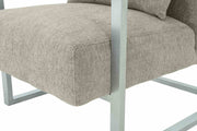 Skyline Modern Accent Chair In Gray Linen and Steel Legs - Furniture City (CA)l
