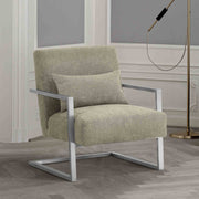 Skyline Modern Accent Chair In Gray Linen and Steel Legs - Furniture City (CA)l