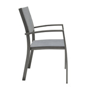 Solana Outdoor Aluminum Arm Dining Chairs in Cosmos Gray Finish - Set of 2 - Furniture City (CA)l