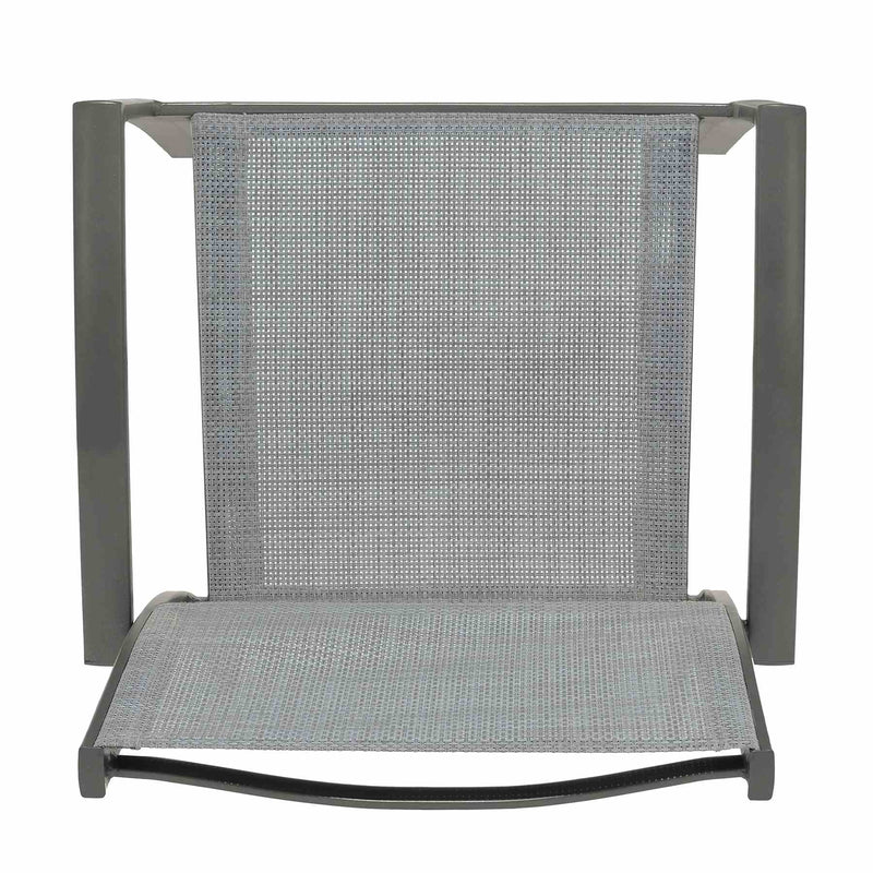Solana Outdoor Aluminum Arm Dining Chairs in Cosmos Gray Finish - Set of 2 - Furniture City (CA)l