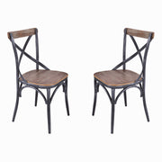 Sloan Industrial Dining Chair in Industrial Gray and Pine Wood - Set of 2 - Furniture City (CA)l
