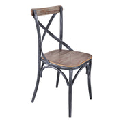 Sloan Industrial Dining Chair in Industrial Gray and Pine Wood - Set of 2 - Furniture City (CA)l