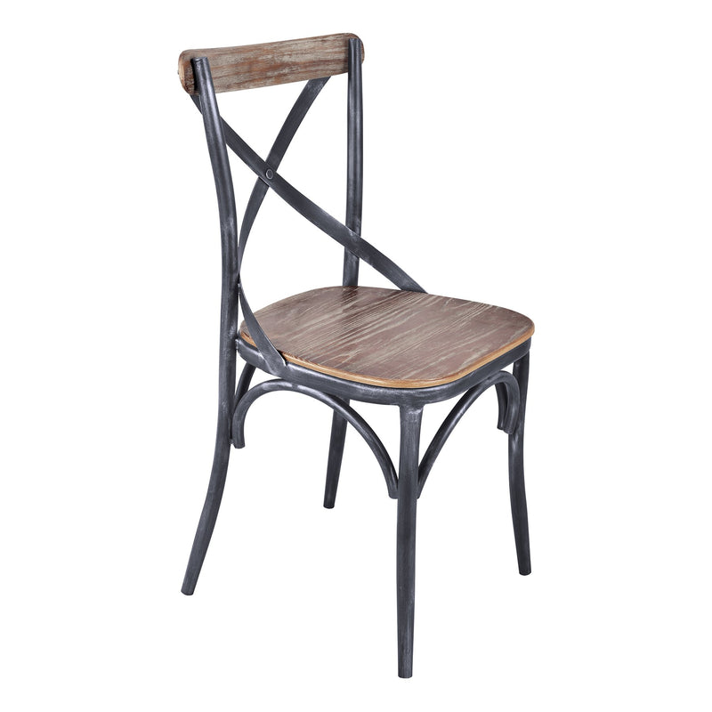 Sloan Industrial Dining Chair in Industrial Gray and Pine Wood - Set of 2 - Furniture City (CA)l