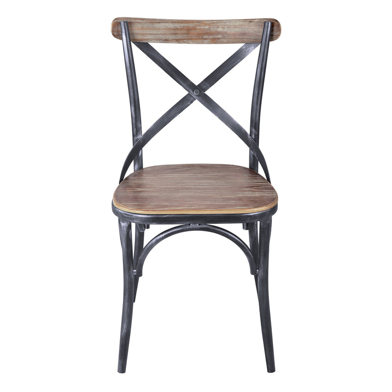 Sloan Industrial Dining Chair in Industrial Gray and Pine Wood - Set of 2 - Furniture City (CA)l