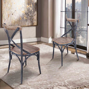 Sloan Industrial Dining Chair in Industrial Gray and Pine Wood - Set of 2 - Furniture City (CA)l