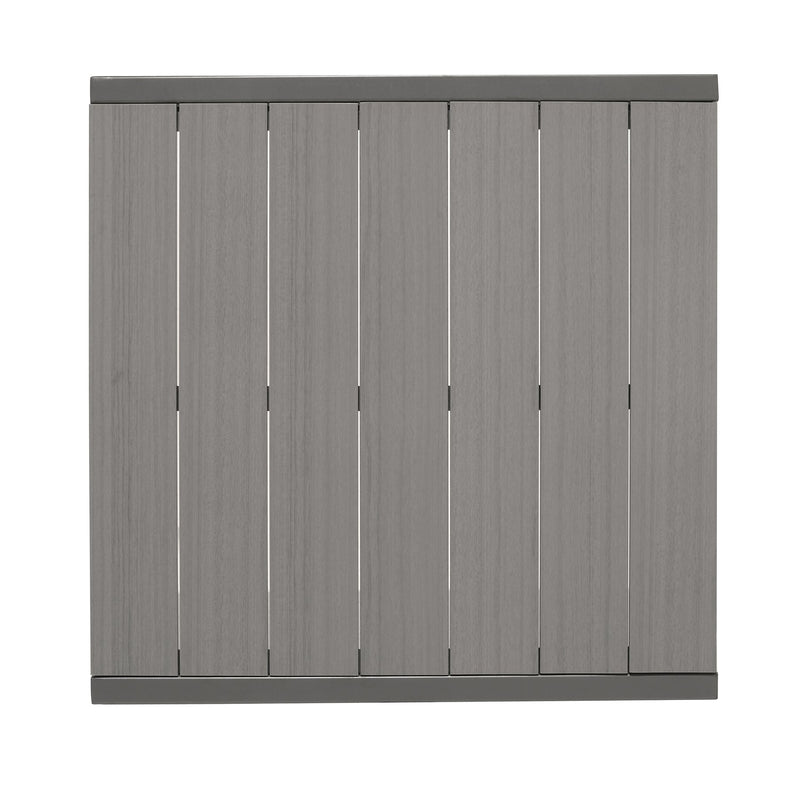 Solana Outdoor Square Coffee Table in Cosmos Gray Finish with Wood Top - Furniture City (CA)l