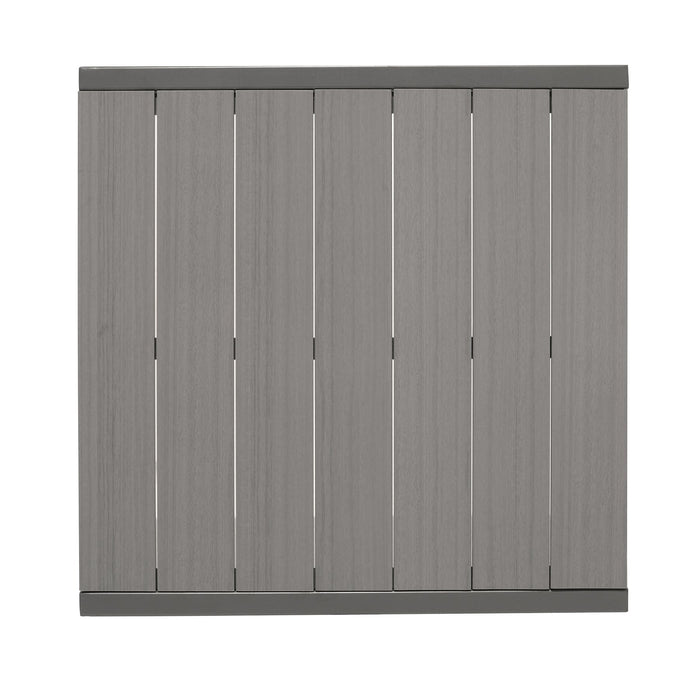 Solana Outdoor Square Coffee Table in Cosmos Gray Finish with Wood Top