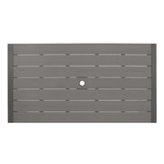 Solana Outdoor Rectangular Aluminum Dining Table in Cosmos Gray Finish with Wood Top - Furniture City (CA)l